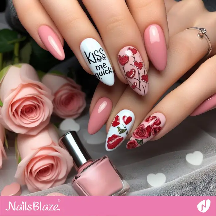 Valentine Nails Kiss Me Quick | Valentine Nails - NB2386